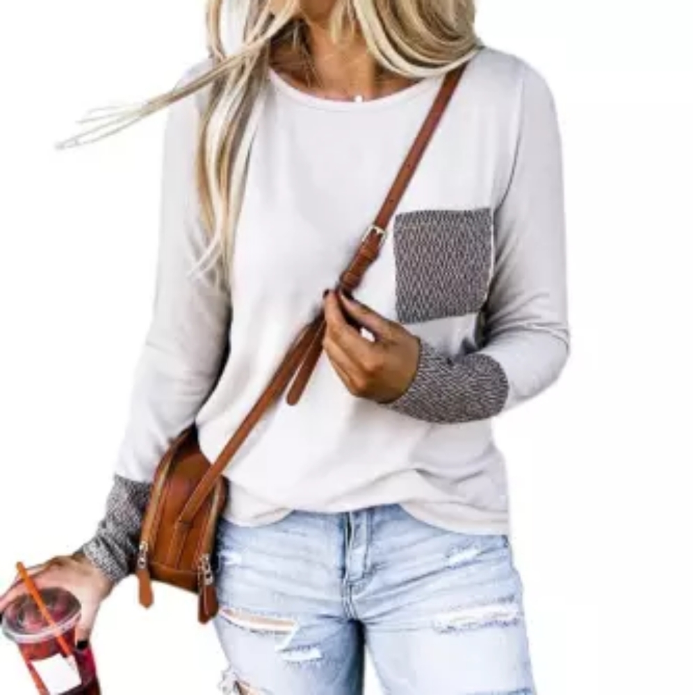 White long sleeve fleece top